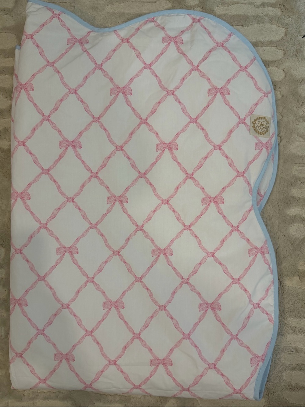 Tummy Time Throw - Belle Meade Bow with Buckhead Blue